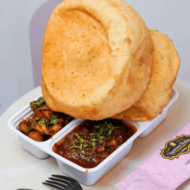 Channa Bhatura at Basant Restaurant Cakes & Sweets